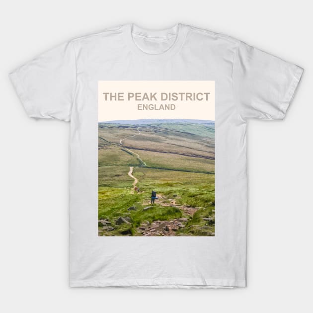 Peak District, Derbyshire. Travel poster T-Shirt by BarbaraGlebska
